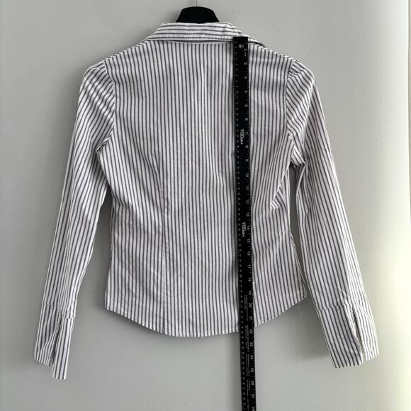 Y2K Wet Seal Button Down Long Sleeve Blouse Size Small Pin Stripe - Picture 7 of 7